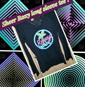 Roxy sheer long sleeve top/starlight logo!